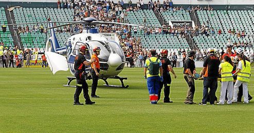 Simulacro de emergencias en el Benito Villamarín. Simulacro de emergencias en el Benito Villamarín.