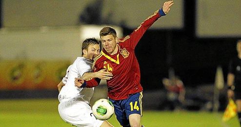 Alberto Moreno en su debut con la selección sub 21. Alberto Moreno en su debut con la selección sub 21.
