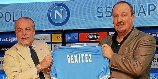Benítez en la presentación de su nuevo equipo. Benítez en la presentación de su nuevo equipo.