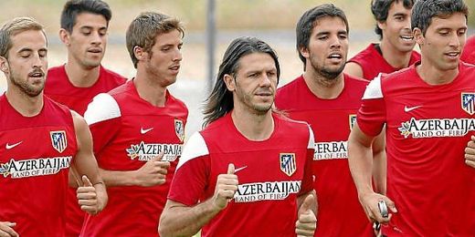Demichelis, en su primer entrenamiento con el Atlético de Madrid. Demichelis, en su primer entrenamiento con el Atlético de Madrid.