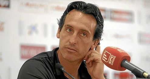 Unai Emery, en la sala de prensa hoy ante los medios de comunicación. Unai Emery, en la sala de prensa hoy ante los medios de comunicación.