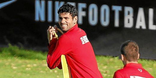 Diego Costa, durante un entrenamiento con el Atlético de Madrid. Diego Costa, durante un entrenamiento con el Atlético de Madrid.