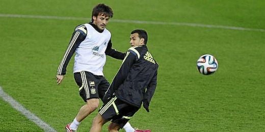 Silva entrenando junto a Pedro Silva entrenando junto a Pedro