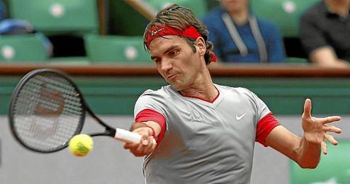 Roger Federer, durante su partido ante Lacko. Roger Federer, durante su partido ante Lacko.