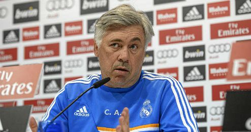 Ancelotti, en una rueda de prensa. Ancelotti, en una rueda de prensa.
