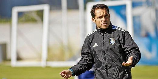 Sergi durante un entrenamiento con el Recreativo de Huelva Sergi durante un entrenamiento con el Recreativo de Huelva