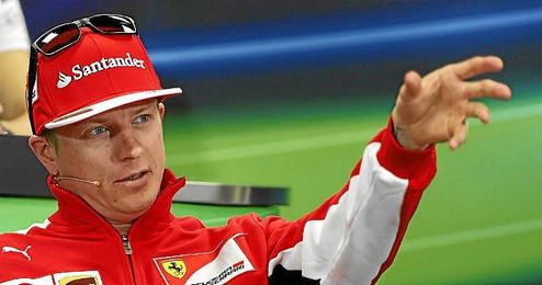 Kimi Raikkonen, en una rueda de prensa. Kimi Raikkonen, en una rueda de prensa.