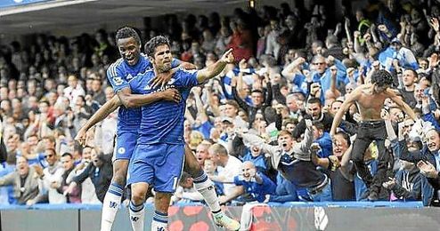 Costa celebra un gol ante el Arsenal. Costa celebra un gol ante el Arsenal.