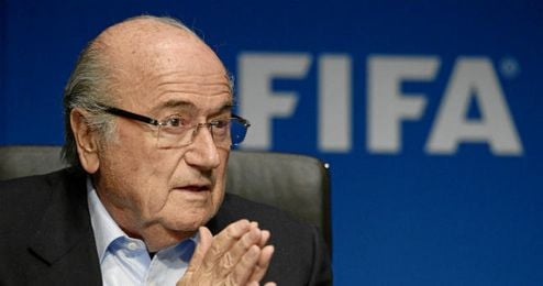 Blatter en un acto de la FIFA. Blatter en un acto de la FIFA.