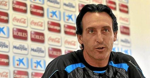 Unai Emery durante una rueda de prensa. Unai Emery durante una rueda de prensa.