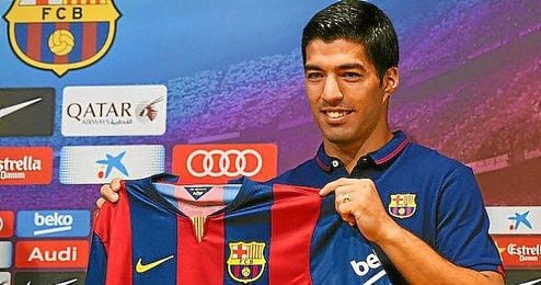 Suárez el día de su presentación como ´culé´. Suárez el día de su presentación como ´culé´.