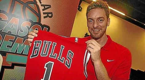Pau Gasol tras su fichaje con los Chicago Bulls. Pau Gasol tras su fichaje con los Chicago Bulls.