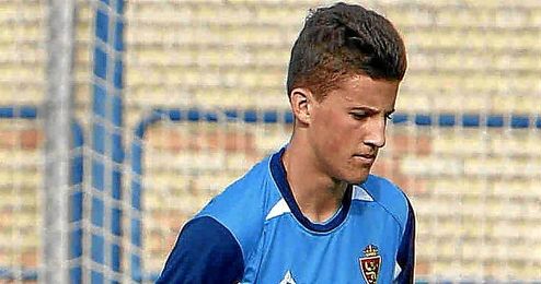 Carlos Nieto durante un entrenamiento con el Zaragoza. Carlos Nieto durante un entrenamiento con el Zaragoza.