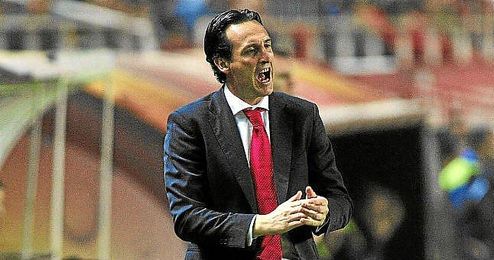 Unai Emery durante el partido del Sevilla frente al Rijeka. Unai Emery durante el partido del Sevilla frente al Rijeka.