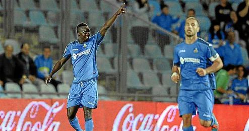 Babá, cedido en el Getafe, celebra un gol. Babá, cedido en el Getafe, celebra un gol.