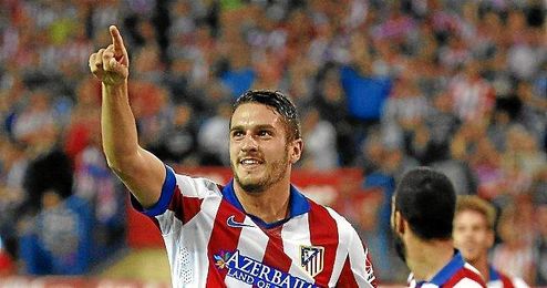 Koke celebrando un gol. Koke celebrando un gol.