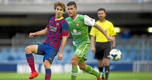 Samper, durante un partido del Barcelona B. Samper, durante un partido del Barcelona B.