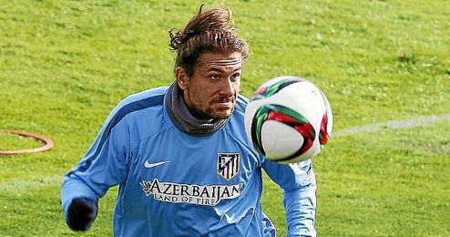 Cerci en un entrenamiento con el Atlético. Cerci en un entrenamiento con el Atlético.