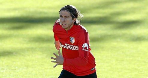 Filipe Luis en el entrenamiento del Atlético. Filipe Luis en el entrenamiento del Atlético.