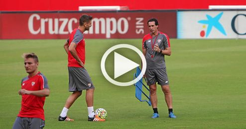 Llorente y Vitolo se han entrenado esta tarde con el grupo. Llorente y Vitolo se han entrenado esta tarde con el grupo.