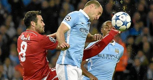 Iborra, en un lance del partido. Iborra, en un lance del partido.