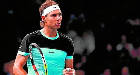 Rafa Nadal celebrando un punto. Rafa Nadal celebrando un punto.