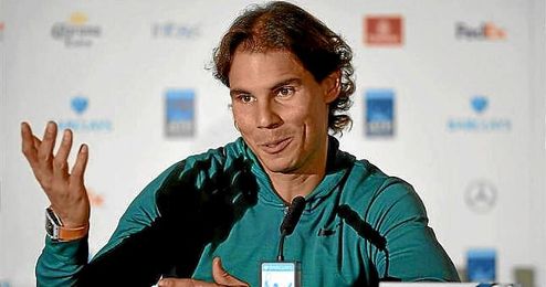 Nadal, en la rueda de prensa tras caer ante Djokovic. Nadal, en la rueda de prensa tras caer ante Djokovic.