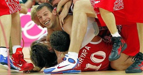 Rusia celebra una victoria. Rusia celebra una victoria.