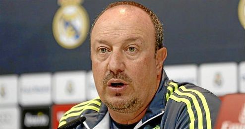 Rafa Benítez, en sala de prensa. Rafa Benítez, en sala de prensa.