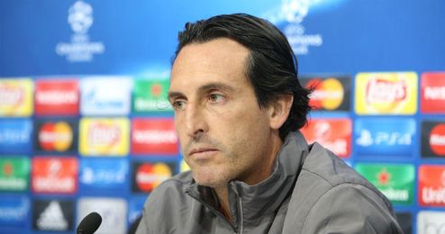 Unai Emery en rueda de prensa. Unai Emery en rueda de prensa.