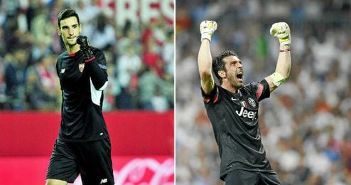 Rico y Buffon defenderán las porterías esta noche en el Sánchez-Pizjuán. Rico y Buffon defenderán las porterías esta noche en el Sánchez-Pizjuán.