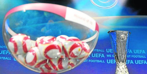 Imagen del sorteo de la Europa League. Imagen del sorteo de la Europa League.