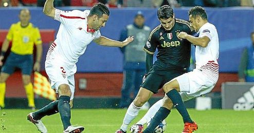 Rami y Kolo presionan a Morata en el partido ante la Juventus. Rami y Kolo presionan a Morata en el partido ante la Juventus.