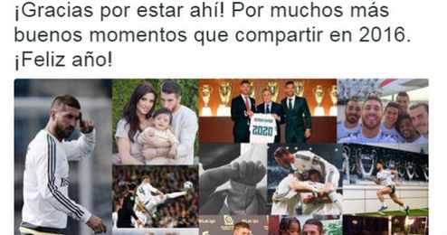 Sergio Ramos la lía por dos veces en su felicitación de 2016 Sergio Ramos la lía por dos veces en su felicitación de 2016