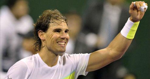 Nadal celebra una victoria en el pasado torneo de Doha Nadal celebra una victoria en el pasado torneo de Doha