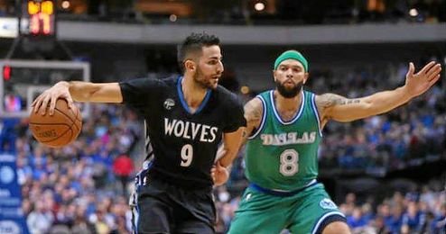 Ricky Rubio, en una acción en el partido ante Dallas Mavericks. Ricky Rubio, en una acción en el partido ante Dallas Mavericks.