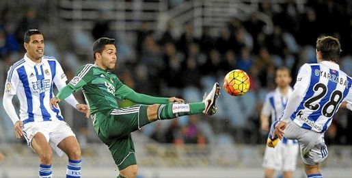 Imagen del partido entre la Real Sociedad y el Betis en Anoeta. Imagen del partido entre la Real Sociedad y el Betis en Anoeta.