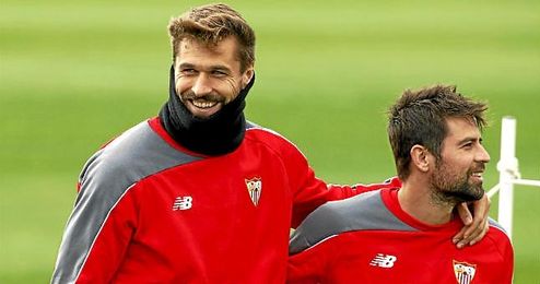 Fernando Llorente, en un entrenamiento con el Sevilla. Fernando Llorente, en un entrenamiento con el Sevilla.