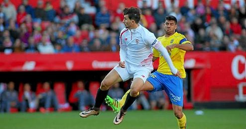 Juan Muñoz ha buscado su ocasión ante Las Palmas. Juan Muñoz ha buscado su ocasión ante Las Palmas.