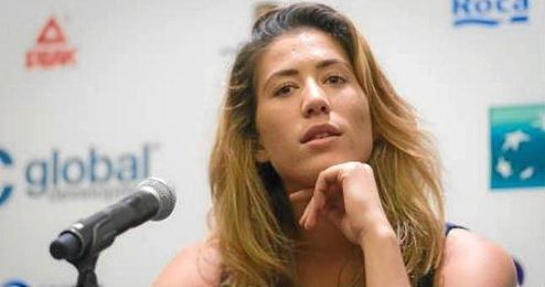 La tenista Garbiñe Muguruza, ofreciendo una rueda de prensa. La tenista Garbiñe Muguruza, ofreciendo una rueda de prensa.