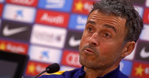 Luis Enrique en rueda de prensa. Luis Enrique en rueda de prensa.