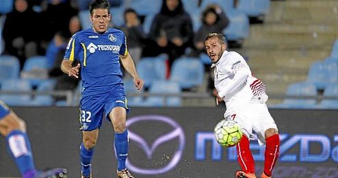 Imagen del partido ante el Sevilla en el Coliseum Alfonso Pérez. Imagen del partido ante el Sevilla en el Coliseum Alfonso Pérez.