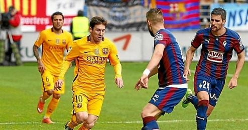 Messi ha guiado la victoria del Barça en Eibar. Messi ha guiado la victoria del Barça en Eibar.