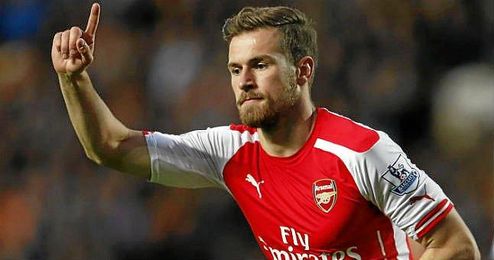 En la imagen, Aaron Ramsey celebrando un gol con el Arsenal. En la imagen, Aaron Ramsey celebrando un gol con el Arsenal.