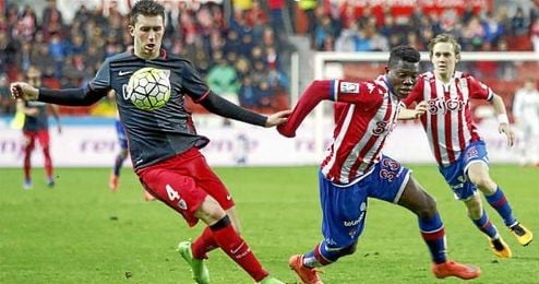 Imagen de Laporte, en el partido ante el Sporting. Imagen de Laporte, en el partido ante el Sporting.