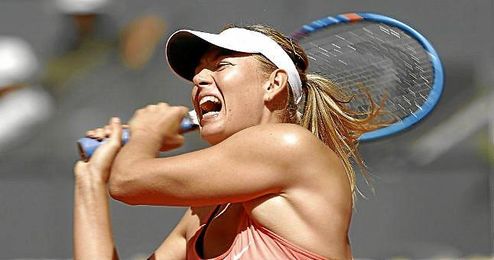 Maria Sharapova, durante un partido en el Open de Madrid. Maria Sharapova, durante un partido en el Open de Madrid.