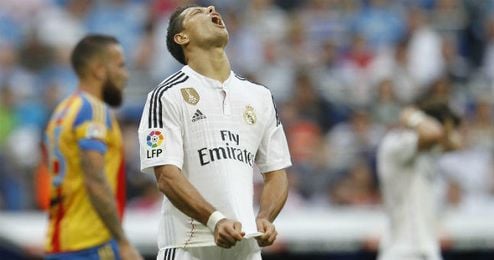 Chicharito durante su etapa en el Real Madrid. Chicharito durante su etapa en el Real Madrid.