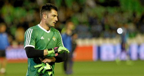 Adán, antes del choque ante el Málaga. Adán, antes del choque ante el Málaga.