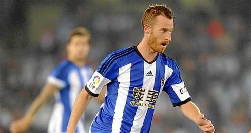 El jugador de la Real declaró que no ve "imposible" las victorias en los encuentros que les quedan. El jugador de la Real declaró que no ve "imposible" las victorias en los encuentros que les quedan.