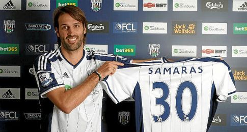 El griego Samaras, jugador del Rayo Oklahoma. El griego Samaras, jugador del Rayo Oklahoma.